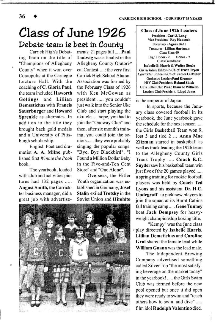 Carrick High School Class of June 1926.jpg